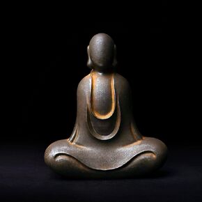 Faceless Buddha Statue, Solid Cast Iron Buddha Figurine Sculpture, Indoor Outdoor Zen Decor, Meditation Buddha Home Decor for Spiritual Room - Faceless Buddha