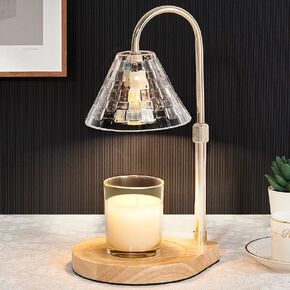Candle Warmer Lamp with Dimmable - Candle Wax Warmer Lamp with 2 Bulbs,Height Adjustable Candle Melting Light Compatible Large & Small Size Jar Candles for Home Decor Gift