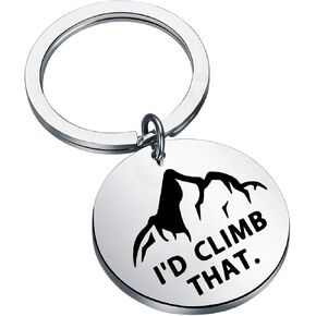 Climbing Jewelry Rock Climbing Gift I'd Climb That Keychain Mountain Lover Gift Mountain Climbing Hiking Hiker Gift