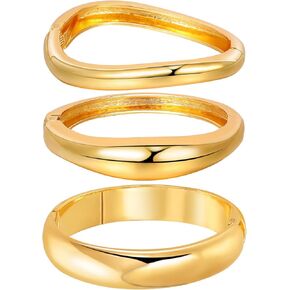 MILAKOO Chunky Bangle Irregular Minimalist Womens Bracelet Trendy Hinged Wide Thick Wrist Cuff