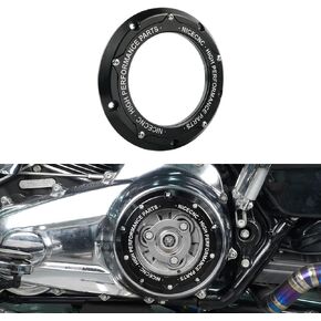 NICECNC Black Derby Cover Clutch Cover Compatible with Harley Davidson CVO Limited FLHTKSE 2014-2020,Road Glide FLTRX/Road King FLHR,CVO Street Glide FLHXSE/2/3,Freewheeler FLRT,SEE FITMENT