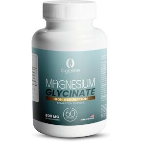 Magnesium Glycinate 800mg/High Absorption – Supports Wellness/Sleep/Muscle Function/Heart Health/Stress Relief