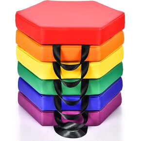 Costzon 6-Piece Floor Cushions for Kids and Toddlers, 2'' Waterproof Daycare Soft Flexible Seating with Handle for Classroom, Home, Nursery, Portable Deluxe Foam Seating for Preschool, Kindergarten