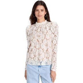 WAYF Women's Emma Puff Sleeve Lace Top