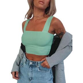 Abardsion Women's Sexy Sleeveless Skinny Basic Strappy Crop Tank Tops 2024