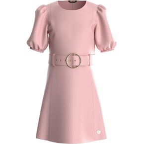 GUESS Girls' Faux Leather Fit and Flare Dress