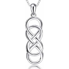 APOTIE Celtic Infinity Necklace for Women - 925 Sterling Silver CZ Infinite Pendant Eternal Jewelry Gifts for Women Girlfriend Wife