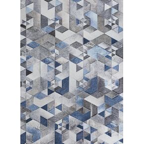 Couristan Prairie Area Rug - Falsterbo 5'3" X 7'6" Rectangle in Denim Color, Geometric, Non Skid, Home Decor