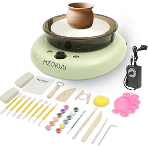 MZOKUU Pottery Wheel for Adults, 11 Inch Electric Ceramic Forming Machine with Foot Pedal, Sculpting Tools Kit, Direct Drive Motor and Two-Way Rotation, Arts Craft Gifts