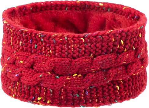 Dohia Womens Ear Warmers Winter Headbands Stretch Fuzzy Cable Knit Head Wrap Fuzzy Fleece Lined Warm Ear Muffs D1-DJHRT (Black) in Kuwait