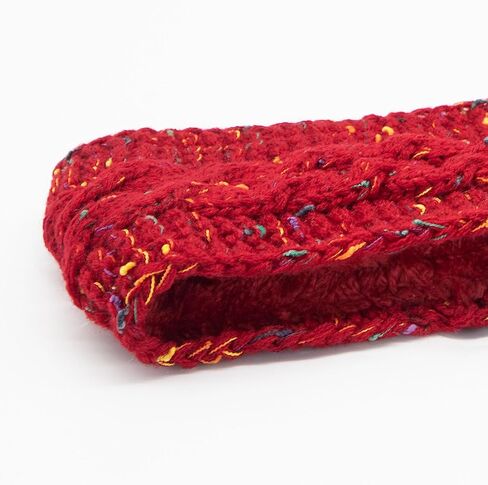 Dohia Womens Ear Warmers Winter Headbands Stretch Fuzzy Cable Knit Head Wrap Fuzzy Fleece Lined Warm Ear Muffs D1-DJHRT (Black) in Kuwait