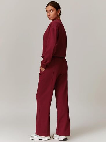 2 Piece Sets for Women Sweatsuit Oversized Pullover Long Sleeve Sweatshirt Jogger Pants Outfits with Pockets Tracksuit in Kuwait