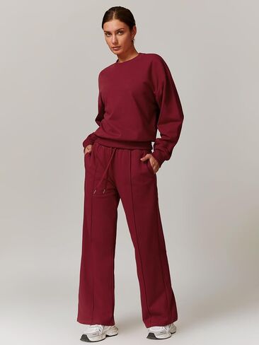 2 Piece Sets for Women Sweatsuit Oversized Pullover Long Sleeve Sweatshirt Jogger Pants Outfits with Pockets Tracksuit in Kuwait