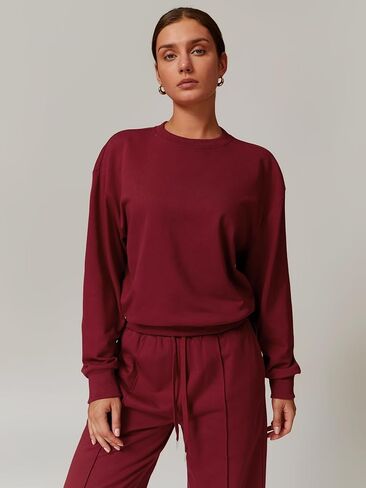 2 Piece Sets for Women Sweatsuit Oversized Pullover Long Sleeve Sweatshirt Jogger Pants Outfits with Pockets Tracksuit in Kuwait