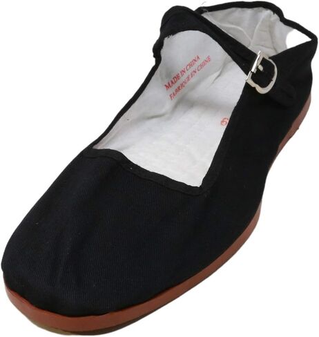 Easy USA Womens Cotton Mary Jane Shoes Ballerina Ballet Flats Shoes (6, Black Embroidered 114) in Saudi Arabia