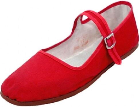 Easy USA Womens Cotton Mary Jane Shoes Ballerina Ballet Flats Shoes (6, Black Embroidered 114) in Saudi Arabia