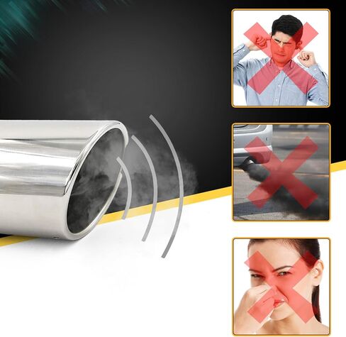 2.5 Inch Inlet Black Exhaust Tip, 2.5" Inlet 4" Outlet 12" Long Powder Coated Finish Stainless Steel Rolled Edge, Bolt On in Saudi Arabia
