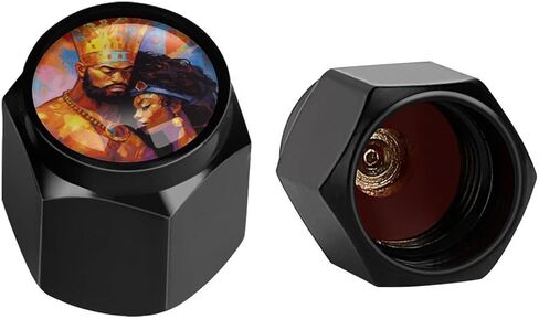 Mushroom Magic Leaf Tire Valve Stem Caps, Aluminum Black Stem Tire Valve Caps Universal Stem Covers for Cars, SUVs, Trucks, Bikes, Motorcycles, Bicycles (4 Pack) in Kuwait