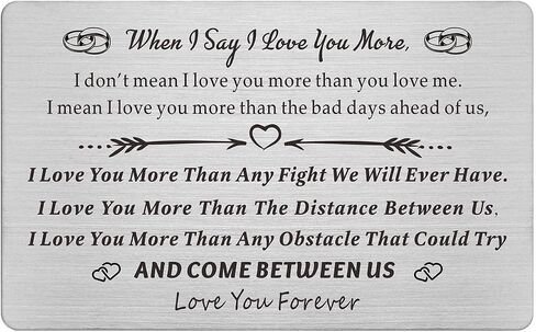 Resdink I Love You Gifts for Him, Anniversary Card, Engraved Wallet Insert, 3.35 x 2.13 x 0.03 in in Kuwait