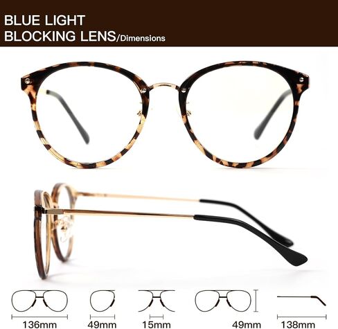 Blue Light Glasses for Women Retro Round Gaming Glasses Anti Blue Ray Computer Screen Glasses Men Reading Glasses in Saudi Arabia