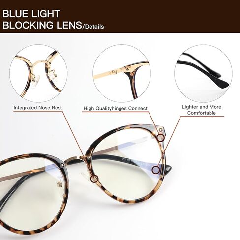 Blue Light Glasses for Women Retro Round Gaming Glasses Anti Blue Ray Computer Screen Glasses Men Reading Glasses in Saudi Arabia
