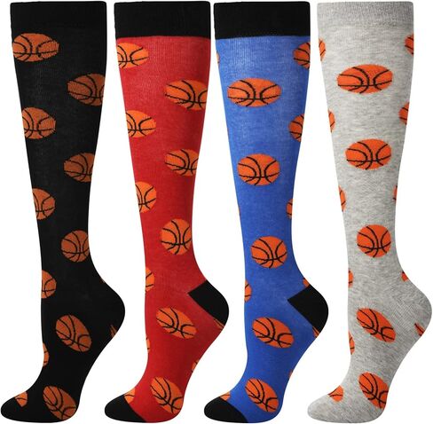 4 أزواج من جوارب كرة السلة اللينة من Vicenpal، جوارب رياضية مبتكرة ومضحكة، هدايا بالجملة لهدايا عيد الميلاد in Kuwait