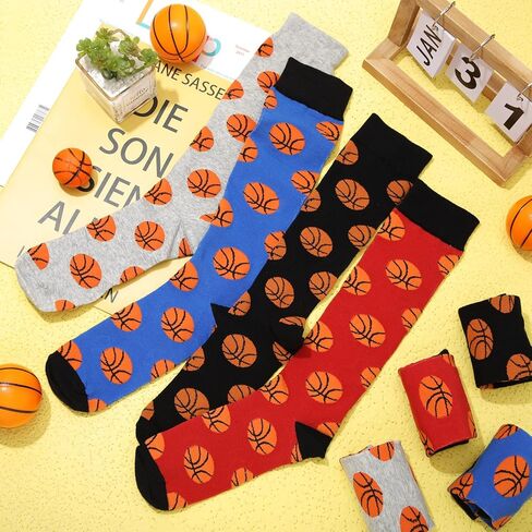 4 أزواج من جوارب كرة السلة اللينة من Vicenpal، جوارب رياضية مبتكرة ومضحكة، هدايا بالجملة لهدايا عيد الميلاد in Kuwait