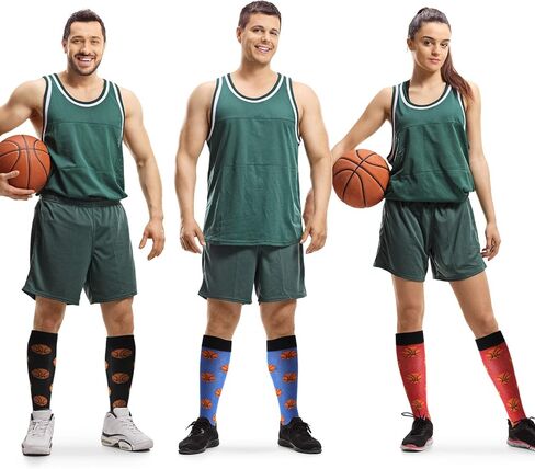 4 أزواج من جوارب كرة السلة اللينة من Vicenpal، جوارب رياضية مبتكرة ومضحكة، هدايا بالجملة لهدايا عيد الميلاد in Kuwait