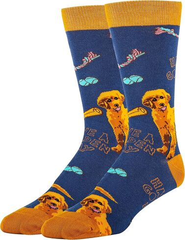 ooohyeah Men's Novelty Funny Crew Socks, Fun Animal Crazy Dress Socks Gifts for Dog Lover, Fits Men's Shoe Size 8-13 in Saudi Arabia