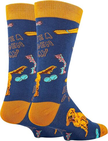 ooohyeah Men's Novelty Funny Crew Socks, Fun Animal Crazy Dress Socks Gifts for Dog Lover, Fits Men's Shoe Size 8-13 in Saudi Arabia