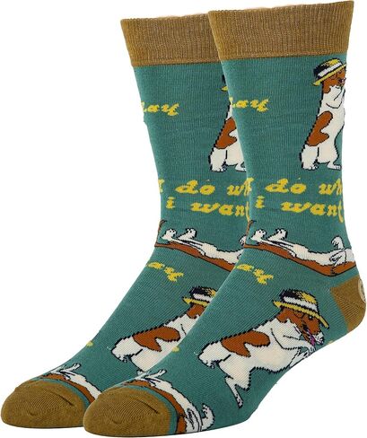 ooohyeah Men's Novelty Funny Crew Socks, Fun Animal Crazy Dress Socks Gifts for Dog Lover, Fits Men's Shoe Size 8-13 in Saudi Arabia