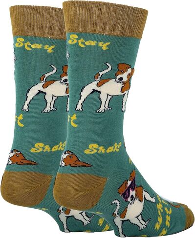 ooohyeah Men's Novelty Funny Crew Socks, Fun Animal Crazy Dress Socks Gifts for Dog Lover, Fits Men's Shoe Size 8-13 in Saudi Arabia