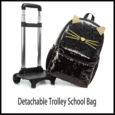 Backpack for Girls with Wheels,3 In 1 Rolling School Backpack for Girls with Lunch Box and Pencil Bag Kid Wheeled Backpack in Kuwait