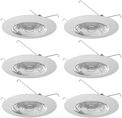 Four-Bros Lighting FLP 6" Inch Fresnel Glass Lens with White Plastic Trim-60 Watt Max. -for Wet Locations-Shower Can Light Trim-Ul Listed in Saudi Arabia