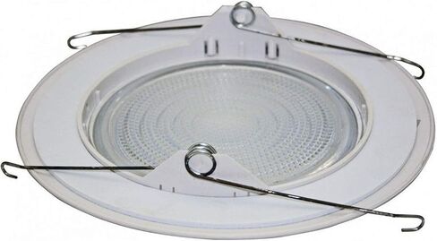 Four-Bros Lighting FLP 6" Inch Fresnel Glass Lens with White Plastic Trim-60 Watt Max. -for Wet Locations-Shower Can Light Trim-Ul Listed in Saudi Arabia