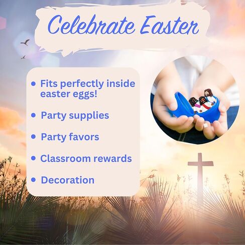 Mini Jesus Figures 50 Pcs-Tiny Jesus Bulk-Little Christ Figurines for Easter Egg Stuffers, Religious Party Favors and Gifts, Sunday School, Classroom Crafts, Baptism, Confirmation (Multicolor Jesus) in Saudi Arabia