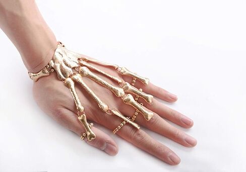 Exaggerate Metal Skeleton Bracelet Halloween Accessories Flexible to Wear for Your Halloween Cosplay Costume in Saudi Arabia