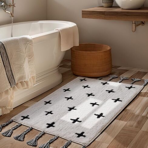 SUMGAR Jute Rug 3x5 Black and Beige Area Rug Modern Geometric Rugs for Living Room Bedroom Entryway, Textured Thick Neutral Throw Rug Handmade Carpet in Saudi Arabia