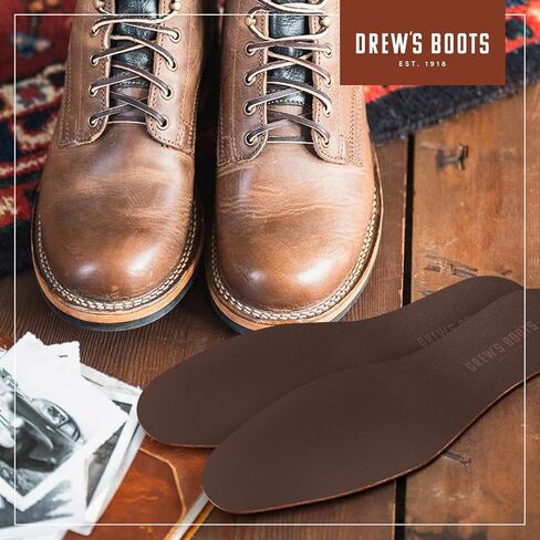 Drew’s Boots Leather Boot Insoles for Men and Women - Shoe Inserts for All-Day Comfort Fit with Moisture and Odor Control - Thick Insoles for Work Boots, Shoes, Sneakers, and Any Footwear in Saudi Arabia