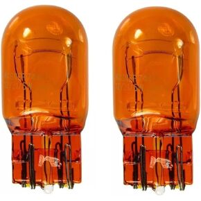 2 PCS T20 7443 1891 21/5W Clear Glass Turn Signal Stop Brake Tail Light-Bulbs - DRL Indicator Light Micro Bulb Parts, Automotive Universal Lighting Accessory, for Cars (Amber)