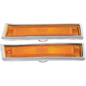 HECASA Side Marker Light Compatible with 1981-1991 Chevy Blazer GMC Jimmy C/K R Pickup Replacement for GM2550115 GM2551107 915557 915558 Amber Lens (Pair)