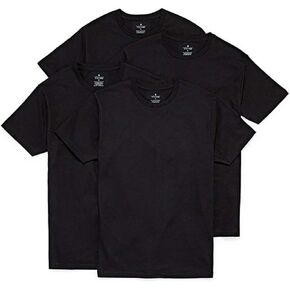 Stafford Performance Set of 2 Premium Fashion Crew Neck Black Shirts 100% Cotton (X-Large)