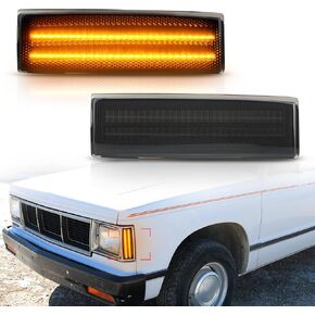 Bestview LED Side Marker Lights Compatible with 1982-1990 Chevy Blazer S10 GMC Jimmy S15 Pickup, Driver & Passenger Side, Smoked Lens