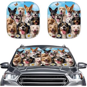 ZFRXIGN Highland Cattle Sunflower Car Windshield Sun Shade for Women Car Decor Auto Front Window Sunshade Visor Shield Cover Sun Shield Protector Wildlife Cow Western