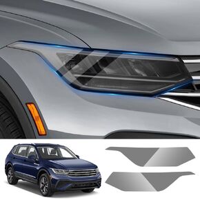 Car Headlight Protective Film for Volkswagen Tiguan 2022 2023 2024 2025 VW SUV Auto Accessories Exterior Decor Smoky Matte Black Smart Tint TPU Cover Vinyl Wrap Self Sticker Kit Tail Light Roll
