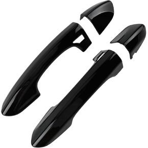 MOTOALL 2Pcs Door Exterior Handle Trim Cover Bright Black for Ford Mustang 2015-2021