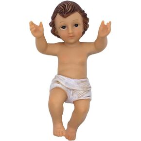 Baby Jesus Nativity Figurine | Painted Christ Child | Add to Manger or Creche Scene | Great Christian Home and Church Décor for Christmas Season | 12", 8", 6" or 4.5" Long (6" Jesus)