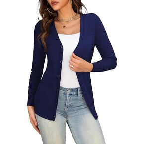 Othyroce Women's Cardigan V Neck Button Down Long Sleeve Knit Open Front Sweater Cropped Cardigans