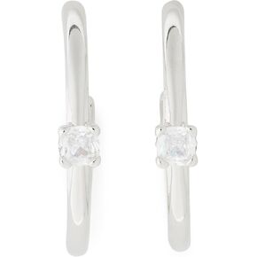 Kate Spade New York, Womens, Hoops, Clear/Silver, One Size