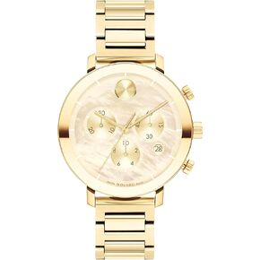Movado Women's Bold Evolution Gold Ion-Plated Stainless Steel Case and Link Bracelet, Yellow Gold (Model: 3600788)